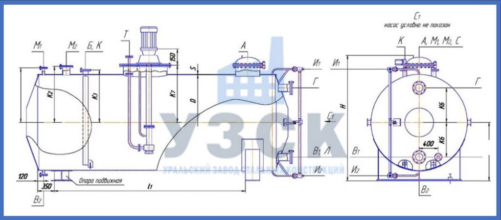 Чертеж емкости ГКК в Ангарске